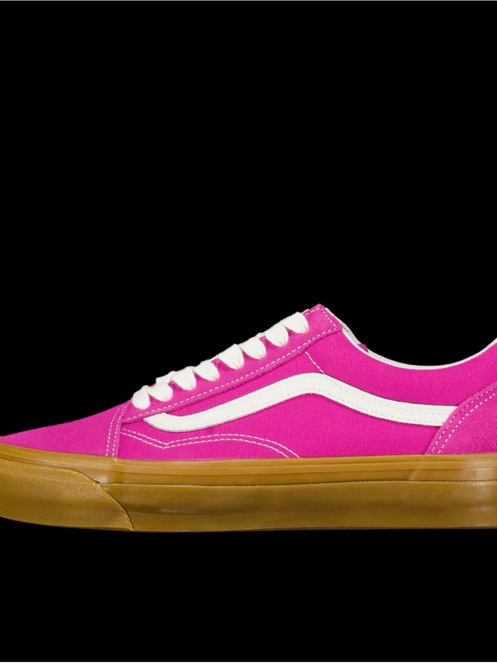 Vans Pink Canvas Low-Top Sneakers with White Stripe and Gum Sole